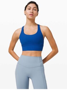 Lululemon Energy Bra Long Line Ribbed Medium Support, B–D Cup Regatta Blue 6